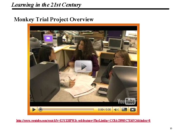 Learning in the 21 st Century 19 1083 _Macros Monkey Trial Project Overview http: