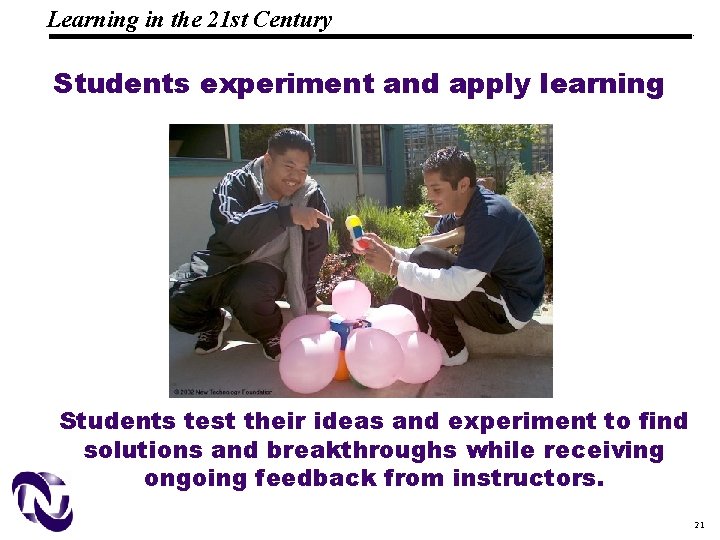 Learning in the 21 st Century 19 1083 _Macros Students experiment and apply learning