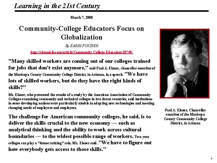 Learning in the 21 st Century 19 1083 _Macros March 7, 2008 Community-College Educators