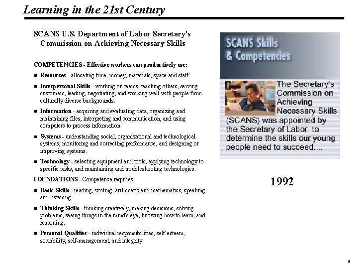 Learning in the 21 st Century 19 1083 _Macros SCANS U. S. Department of