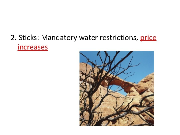 2. Sticks: Mandatory water restrictions, price increases 