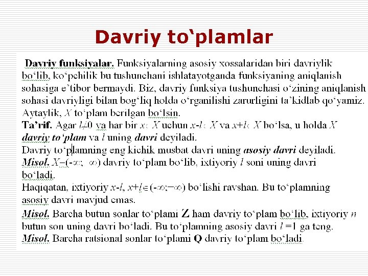 Davriy to‘plamlar 