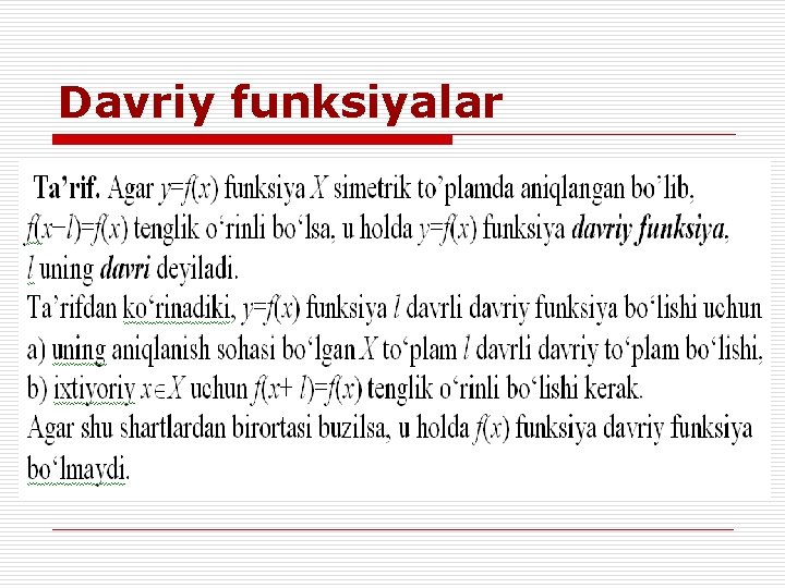 Davriy funksiyalar 