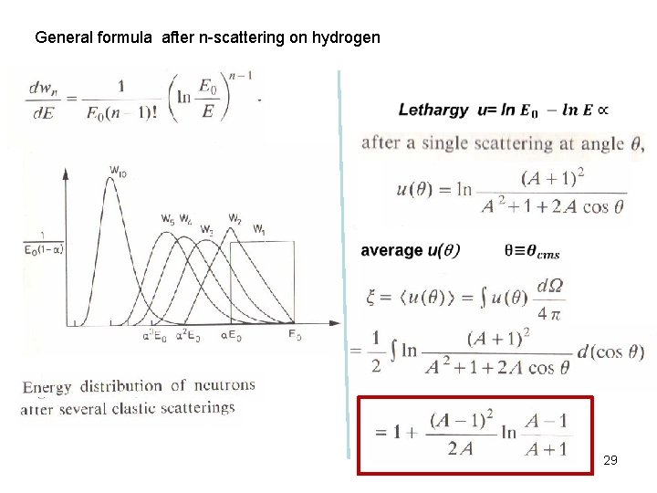 General formula after n-scattering on hydrogen 29 