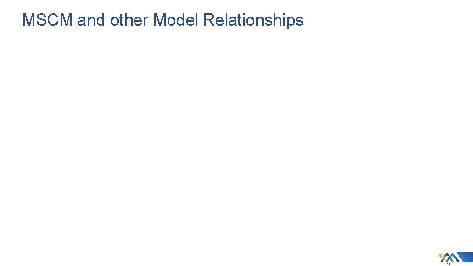 MSCM and other Model Relationships MSCM and other Model Relationships