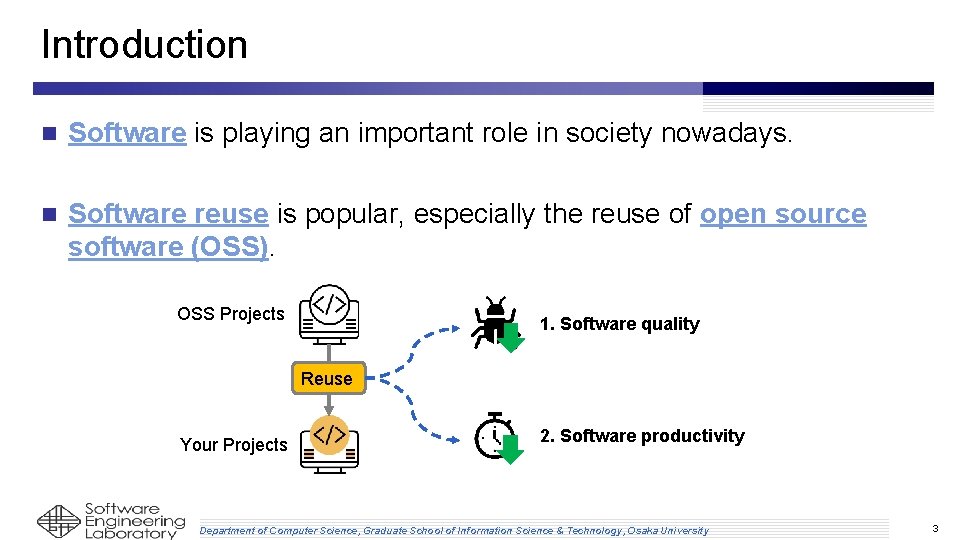 Introduction n Software is playing an important role in society nowadays. n Software reuse Introduction n Software is playing an important role in society nowadays. n Software reuse