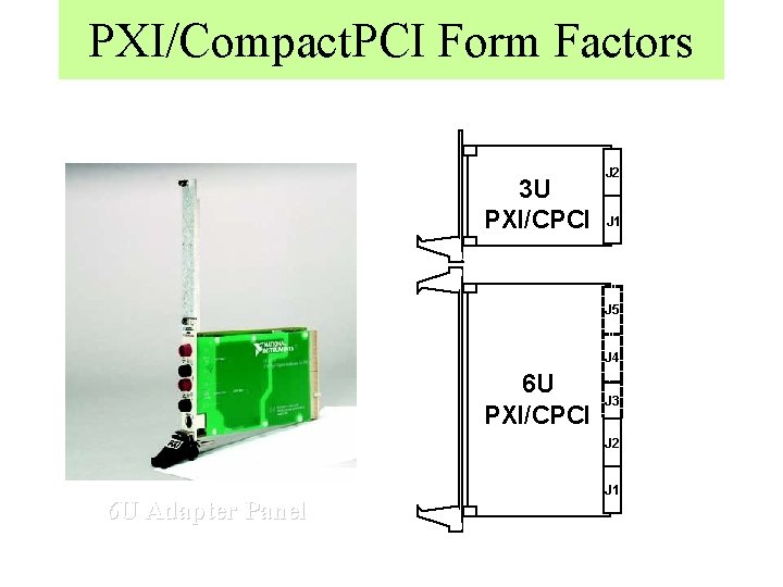 PXI/Compact. PCI Form Factors 3 U PXI/CPCI J 2 64 -bit PCI and PXI
