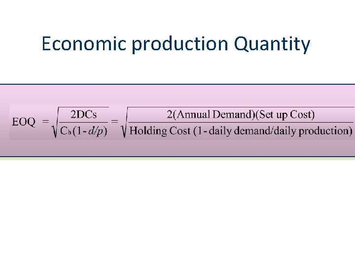 Economic production Quantity 
