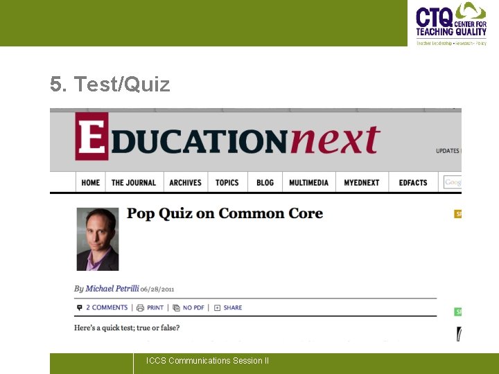 5. Test/Quiz ICCS Communications Session II 