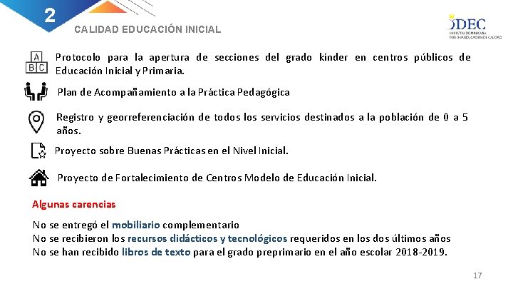 2 CALIDAD EDUCACIÓN INICIAL Protocolo para la apertura de secciones del grado kínder en