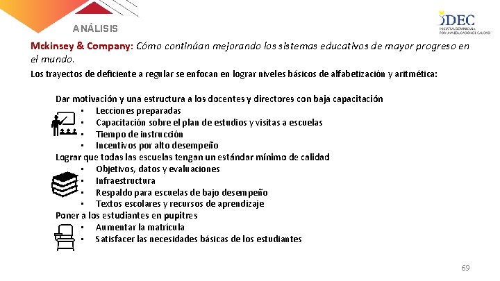 ANÁLISIS Mckinsey & Company: Cómo continúan mejorando los sistemas educativos de mayor progreso en