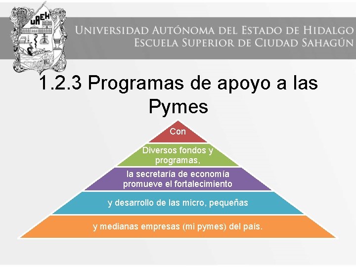 1. 2. 3 Programas de apoyo a las Pymes Con Diversos fondos y programas,