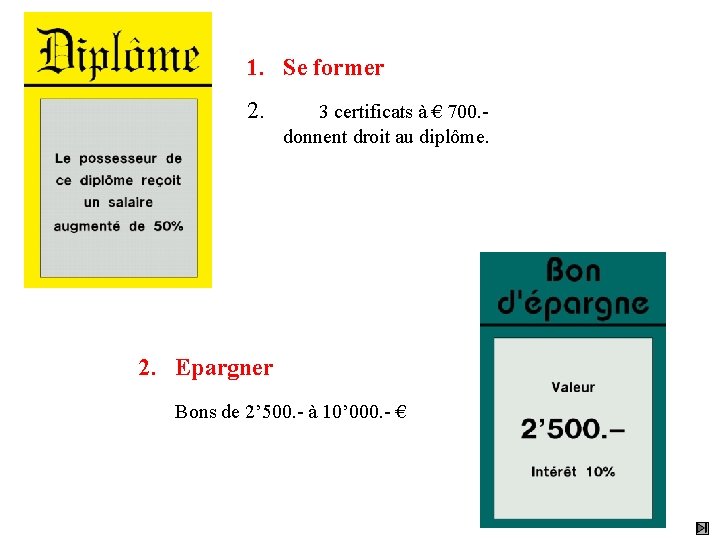 1. Se former 2. 3 certificats à € 700. donnent droit au diplôme. 2.