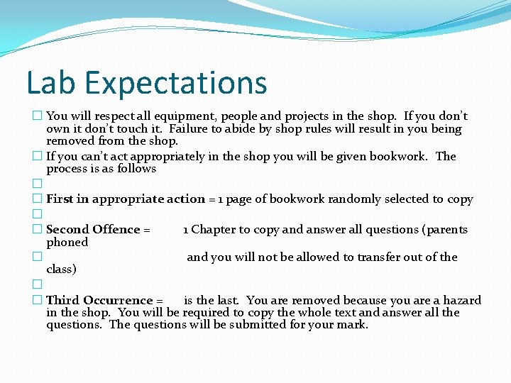 Lab Expectations Drafting and Design Mr Toth This course will