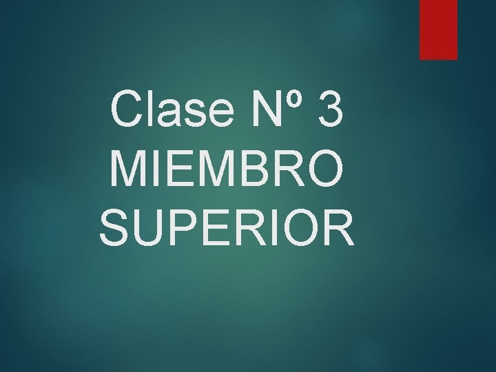 Clase Nº 3 MIEMBRO SUPERIOR 
