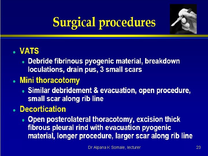Dr Alpana K Somale, lecturer 23 