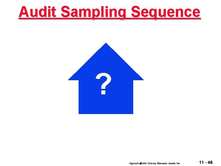 Audit Sampling Sequence ? Copyright 2003 Pearson Education Canada Inc. 11 - 46 