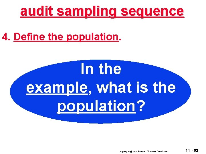 audit sampling sequence 4. Define the population. In the example, what is the population?