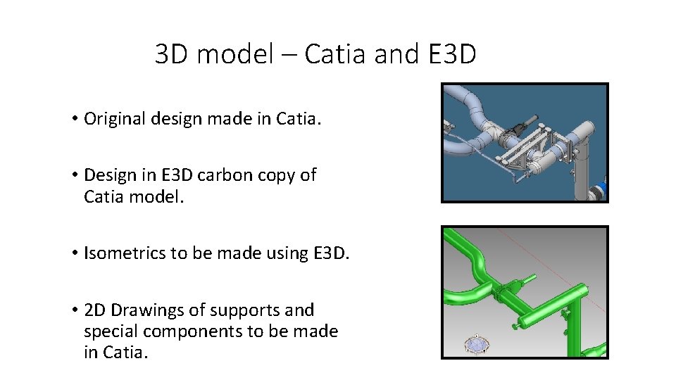 3 D model – Catia and E 3 D • Original design made in