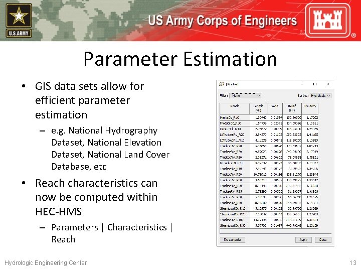 Parameter Estimation • GIS data sets allow for efficient parameter estimation – e. g.
