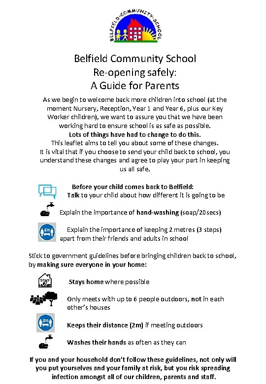 Belfield Community School Re-opening safely: A Guide for Parents As we begin to welcome
