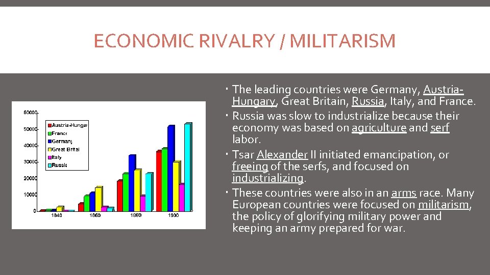 WWI RISING TENSIONS BUILDUP TO THE WAR There