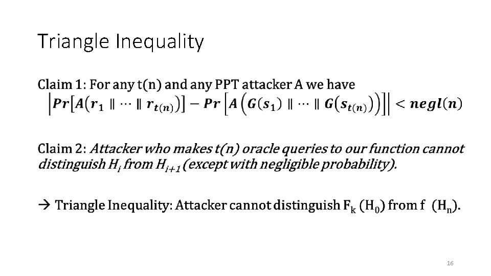 Triangle Inequality • 16 