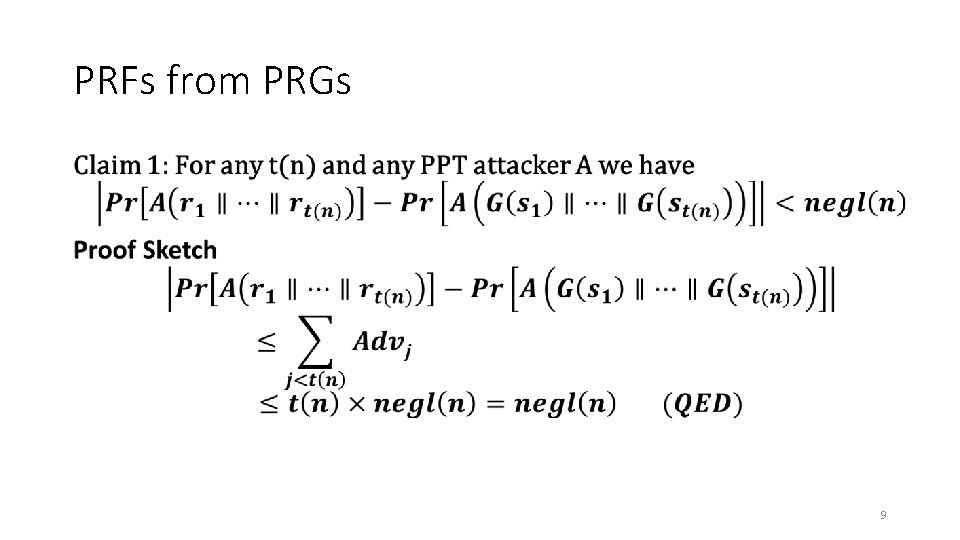 PRFs from PRGs • 9 