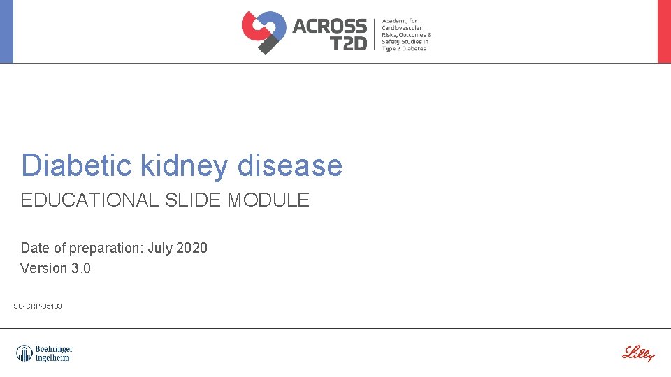 Diabetic kidney disease EDUCATIONAL SLIDE MODULE Date of preparation: July 2020 Version 3. 0