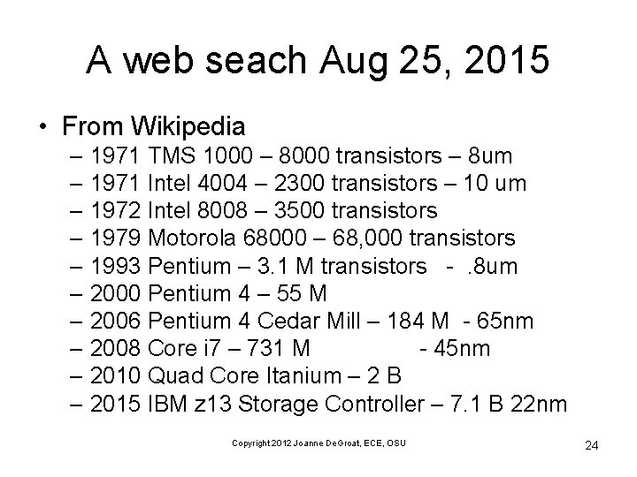 A web seach Aug 25, 2015 • From Wikipedia – 1971 TMS 1000 –