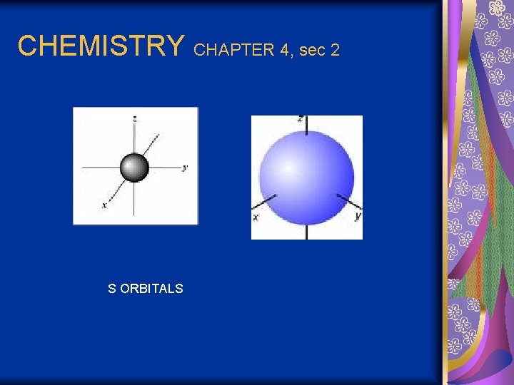 CHEMISTRY CHAPTER 4, sec 2 S ORBITALS 
