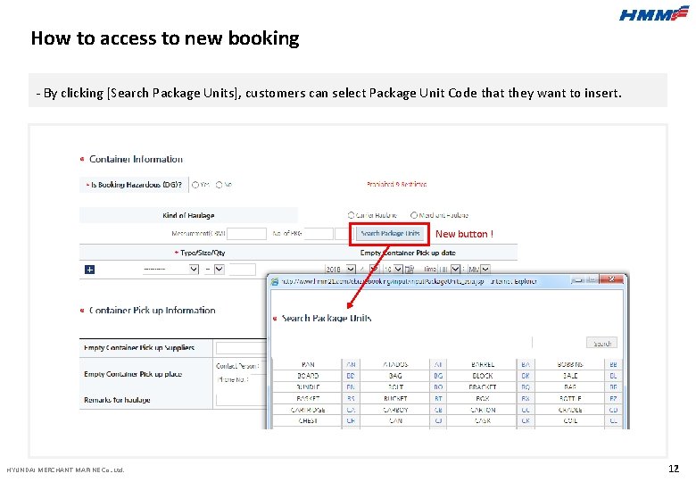 How to access to new booking - By clicking [Search Package Units], customers can
