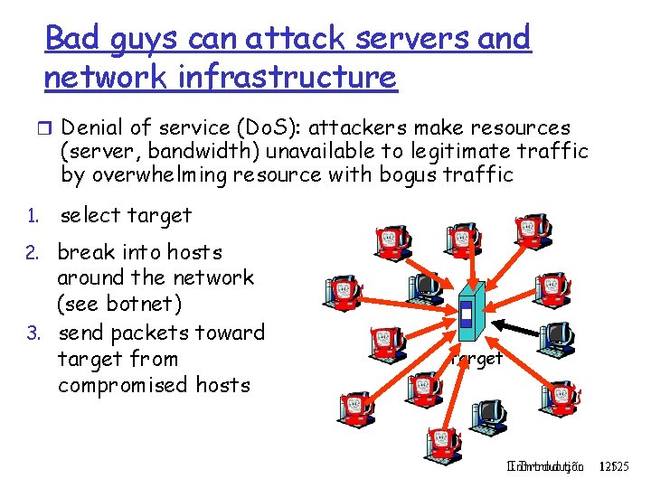 Bad guys can attack servers and network infrastructure r Denial of service (Do. S):