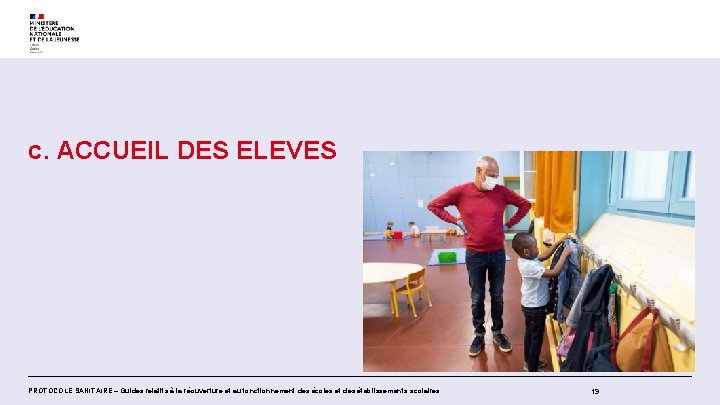 c. ACCUEIL DES ELEVES PROTOCOLE SANITAIRE – Guides relatifs à la réouverture et au