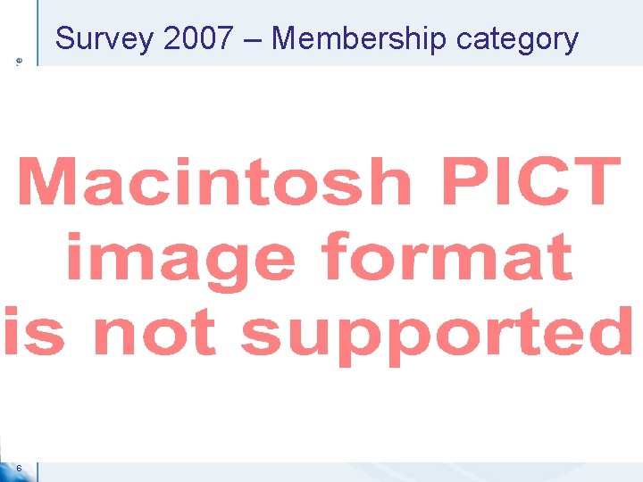 Survey 2007 – Membership category 6 