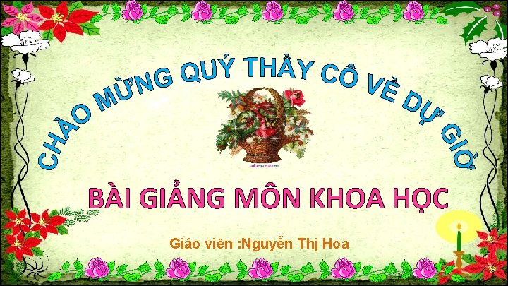 BÀI GIẢNG MÔN KHOA HỌC Giáo viên : Nguyễn Thị Hoa 