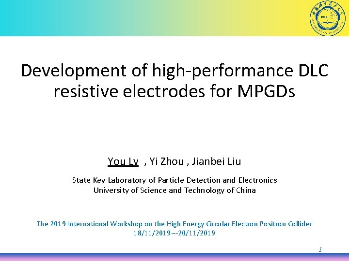 Development of high-performance DLC resistive electrodes for MPGDs You Lv , Yi Zhou ,