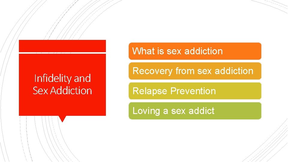 What is sex addiction Infidelity and Sex Addiction Recovery from sex addiction Relapse Prevention