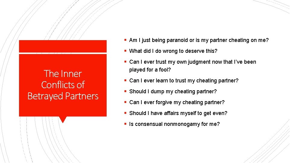 § Am I just being paranoid or is my partner cheating on me? §