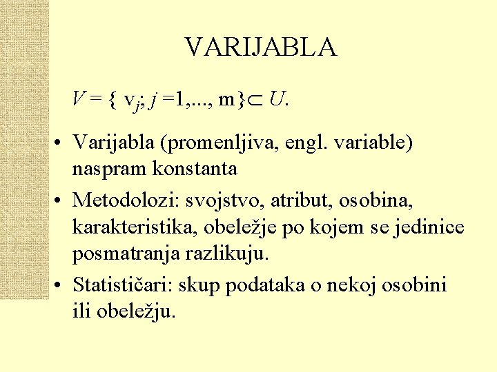 Univerzitet u Beogradu Filozofski fakultet STATISTIKA U ISTRAIVANJU