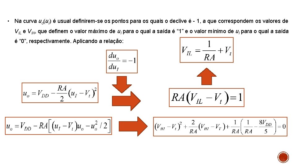  • Na curva uo(u. I) é usual definirem-se os pontos para os quais