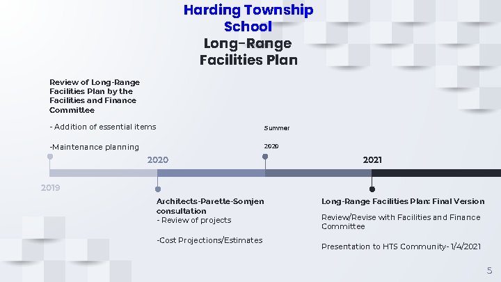 Harding Township School Long-Range Facilities Plan Review of Long-Range Facilities Plan by the Facilities