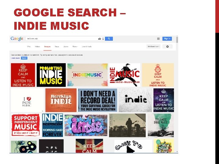 GOOGLE SEARCH – INDIE MUSIC 