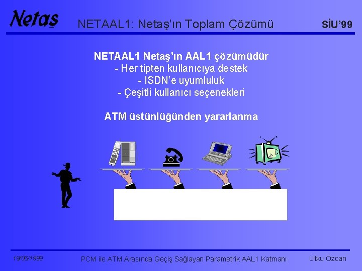 NETAAL 1: Netaş’ın Toplam Çözümü SİU’ 99 NETAAL 1 Netaş’ın AAL 1 çözümüdür -