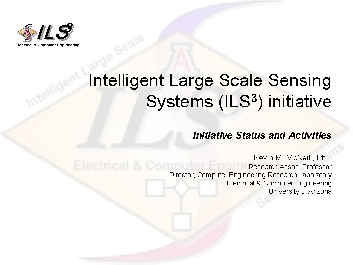 Intelligent Large Scale Sensing Systems (ILS 3) initiative Initiative Status and Activities Kevin M.