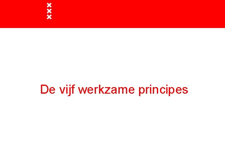 De vijf werkzame principes 
