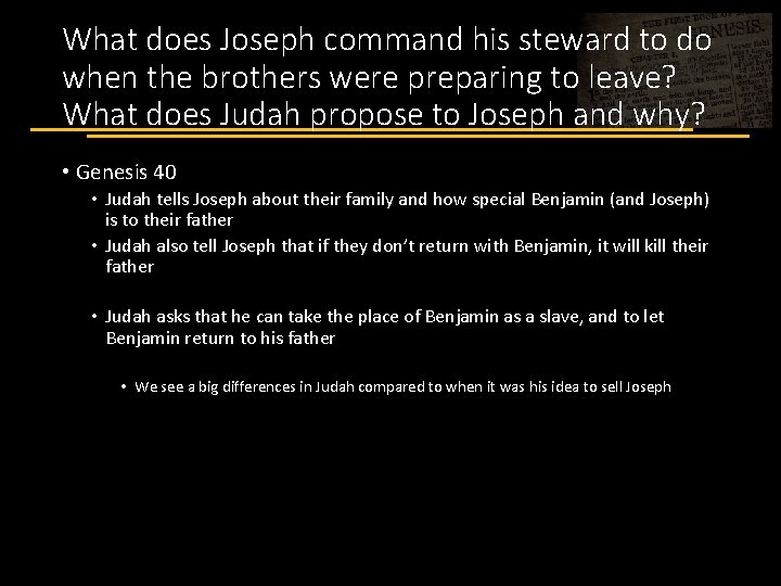 What does Joseph command his steward to do when the brothers were preparing to