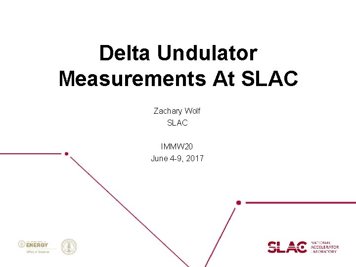 Delta Undulator Measurements At SLAC Zachary Wolf SLAC IMMW 20 June 4 -9, 2017