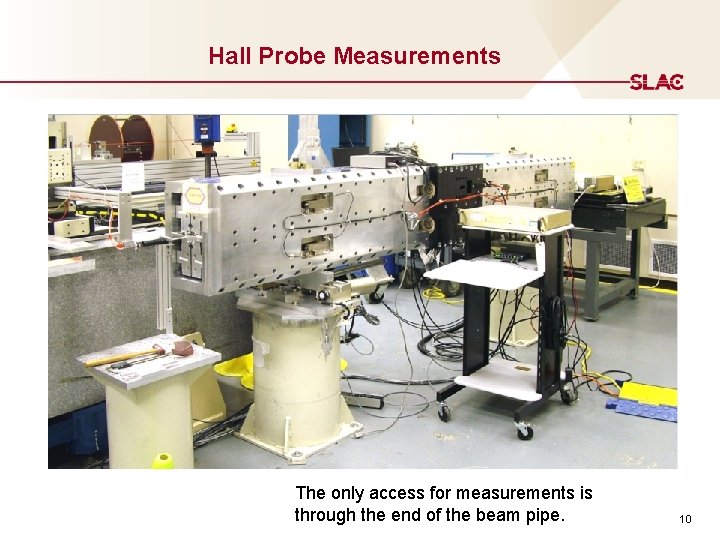 Hall Probe Measurements The only access for measurements is through the end of the