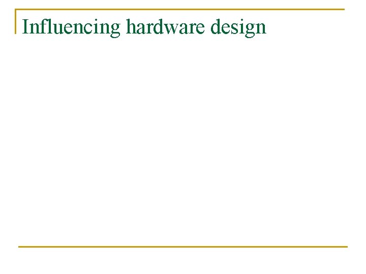 Influencing hardware design 